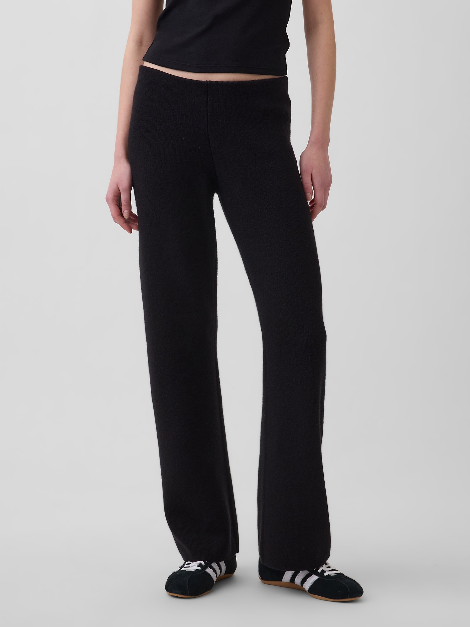 Low Rise Cotton-Blend Boot Sweater Pants