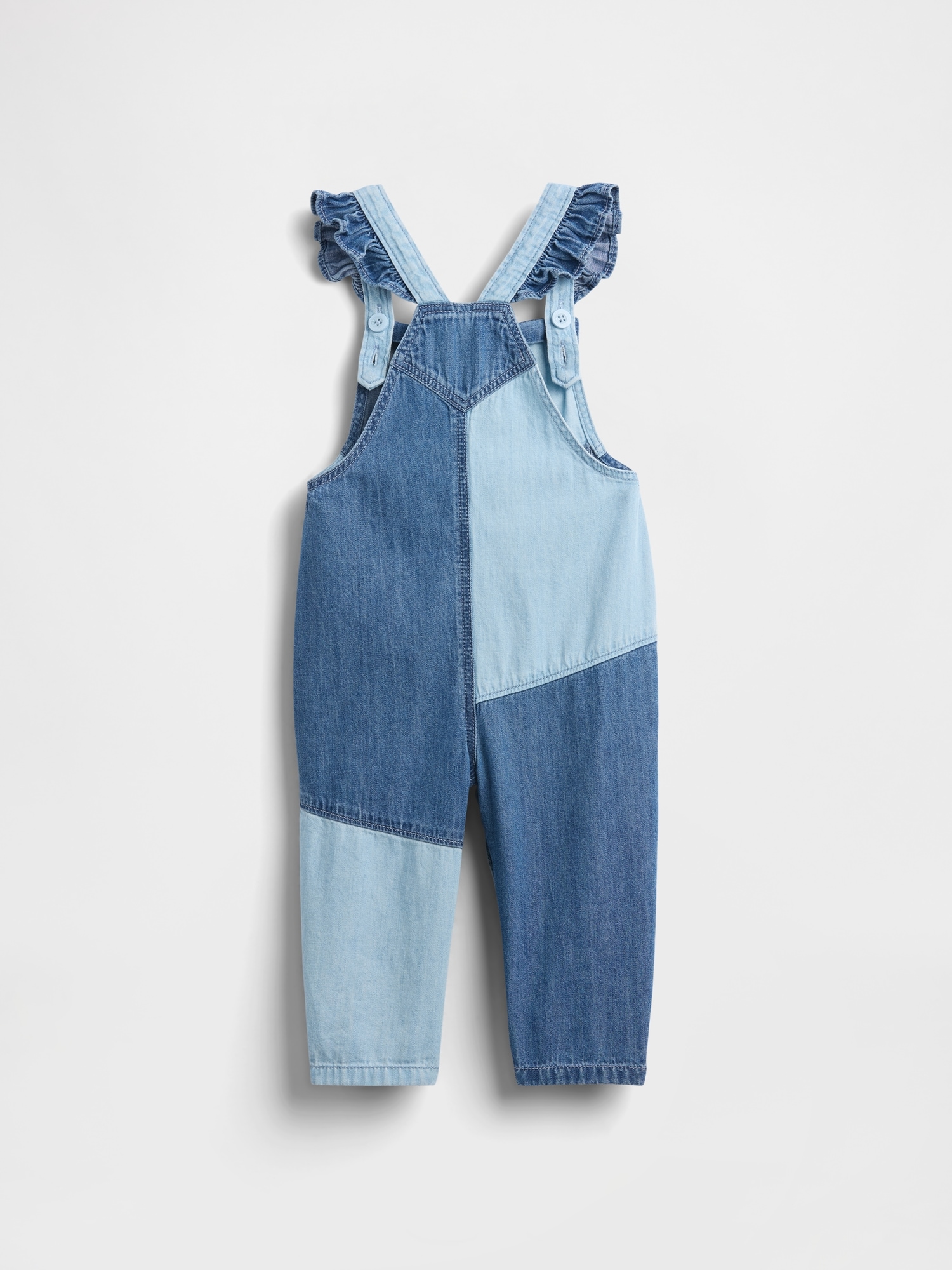 Baby Two-Tone Denim Heart Overalls
