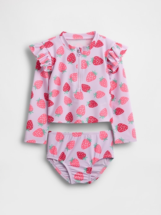 Image number 1 showing, Baby & Toddler Rash Guard Swim Two-Piece