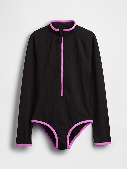 Image number 1 showing, Kids Rash Guard One-Piece Swimsuit