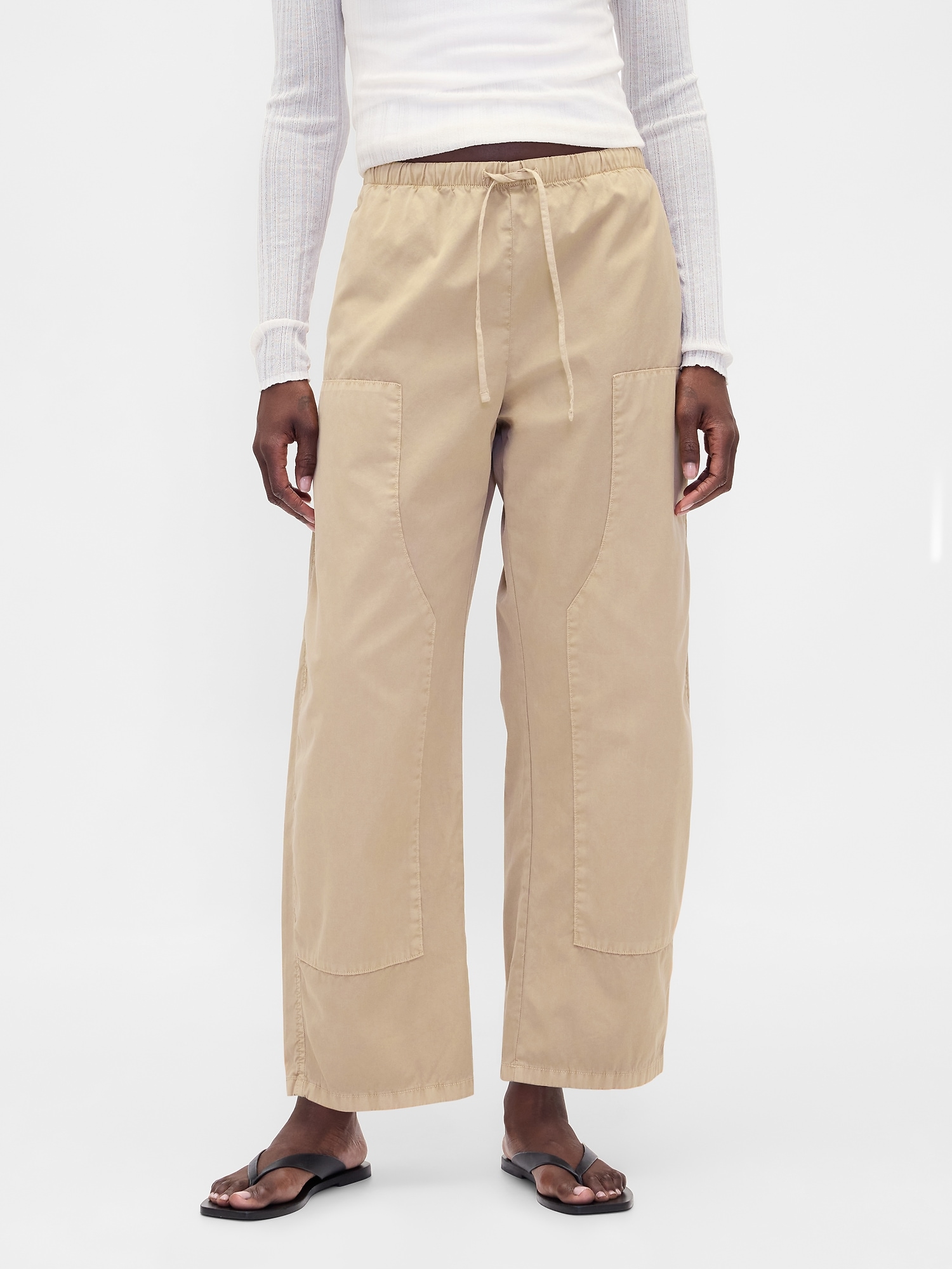 Twill Easy Double-Knee Barrel Pants