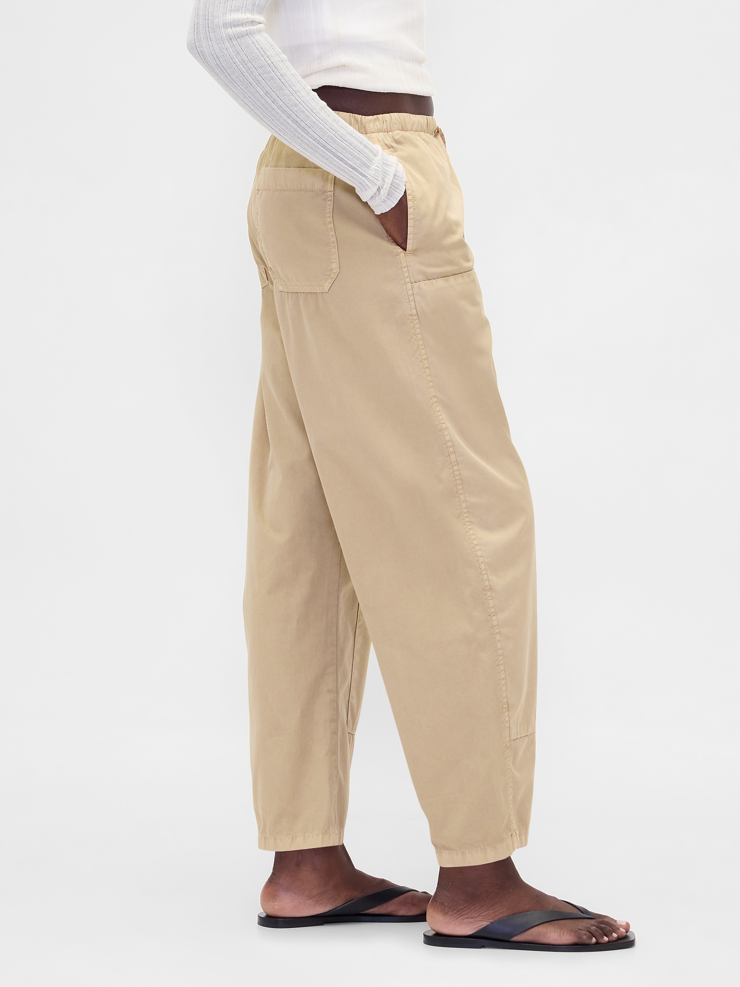 Twill Easy Double-Knee Barrel Pants