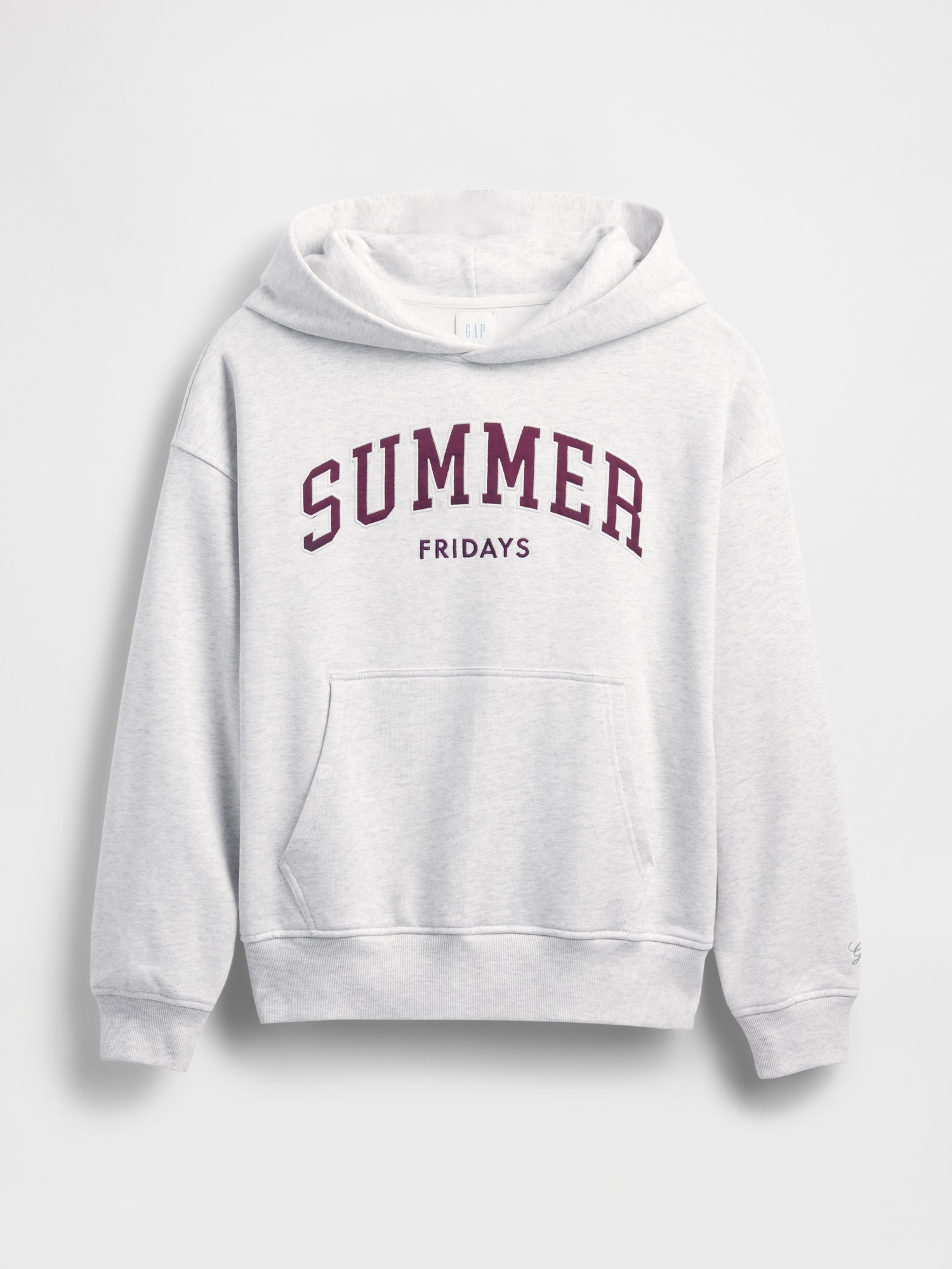 Женское худи Gap × Summer Fridays Heavyweight Oversized Logo, цвет: Бледный меланжевый серый — фото 6