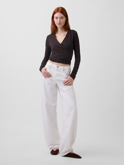 Modern Wide Rib Wrap V-Neck T-Shirt