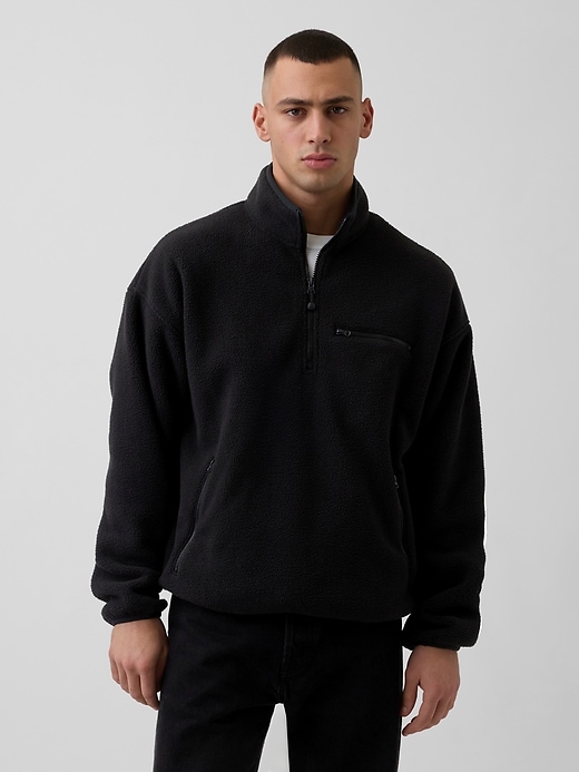 Image number 1 showing, Sherpa Oversized Half-Zip Pullover