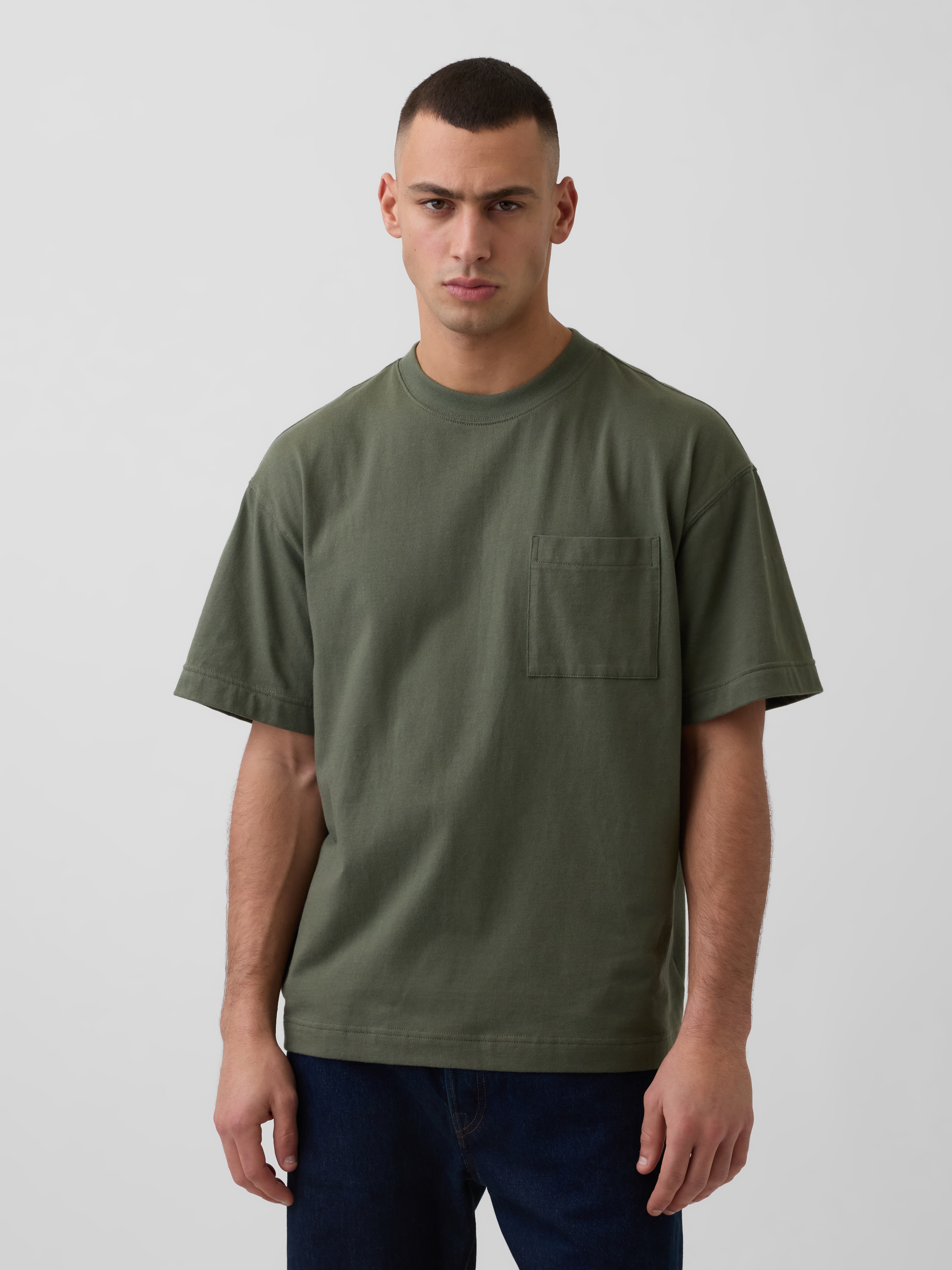Oversized Pocket T-Shirt - Green - View 5