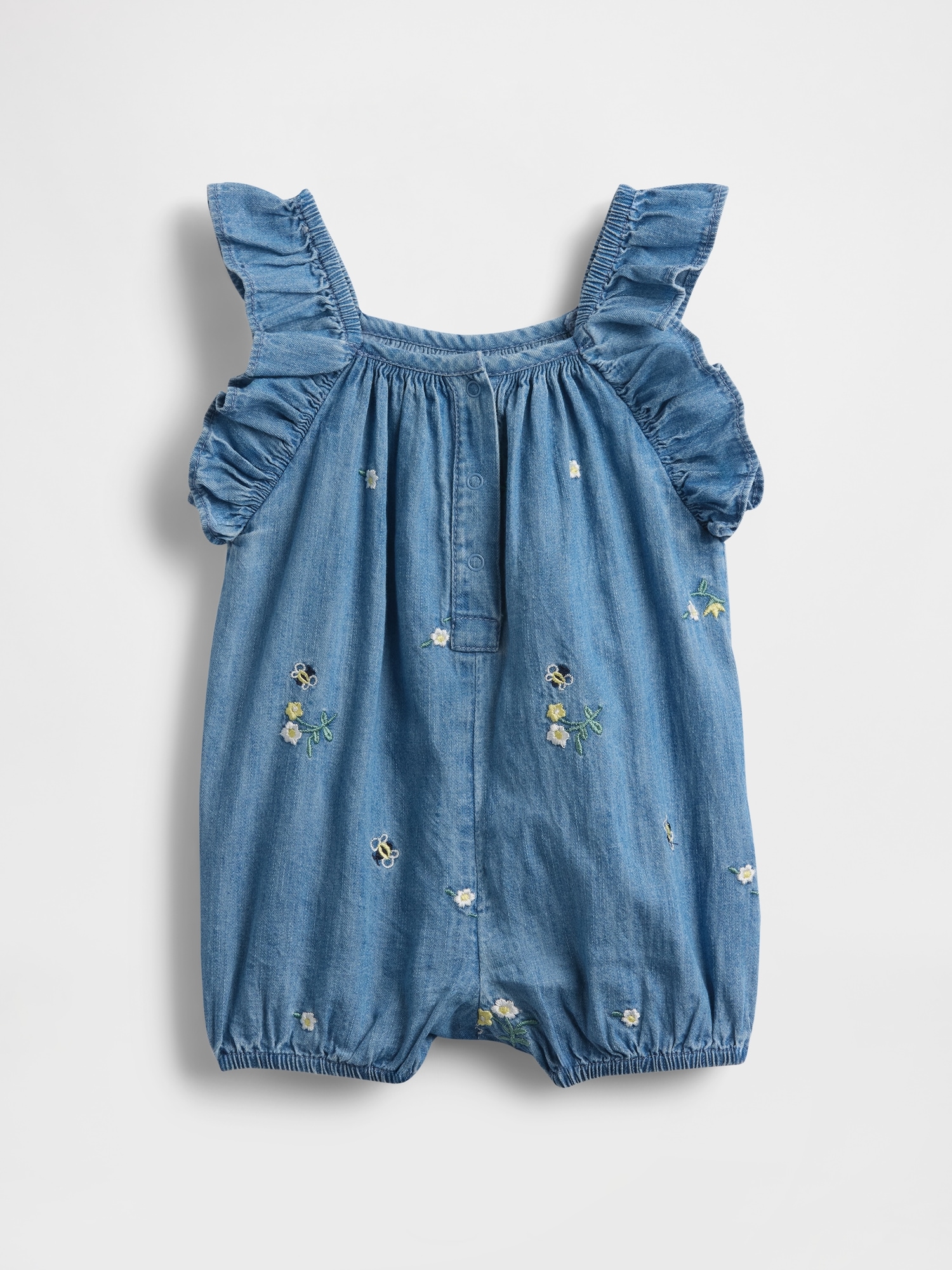 Baby Denim Ruffle Shorty One-Piece