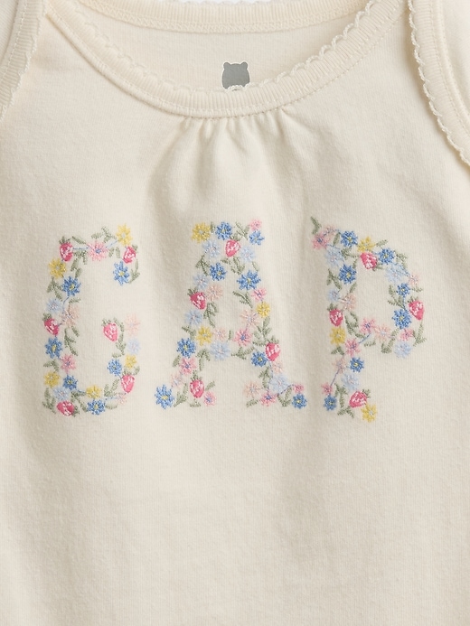 Image number 3 showing, Baby Organic Cotton Floral Logo Bodysuit