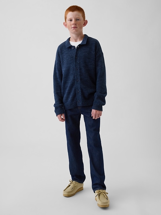 Image number 4 showing, Kids Relaxed Polo Cardigan Sweater
