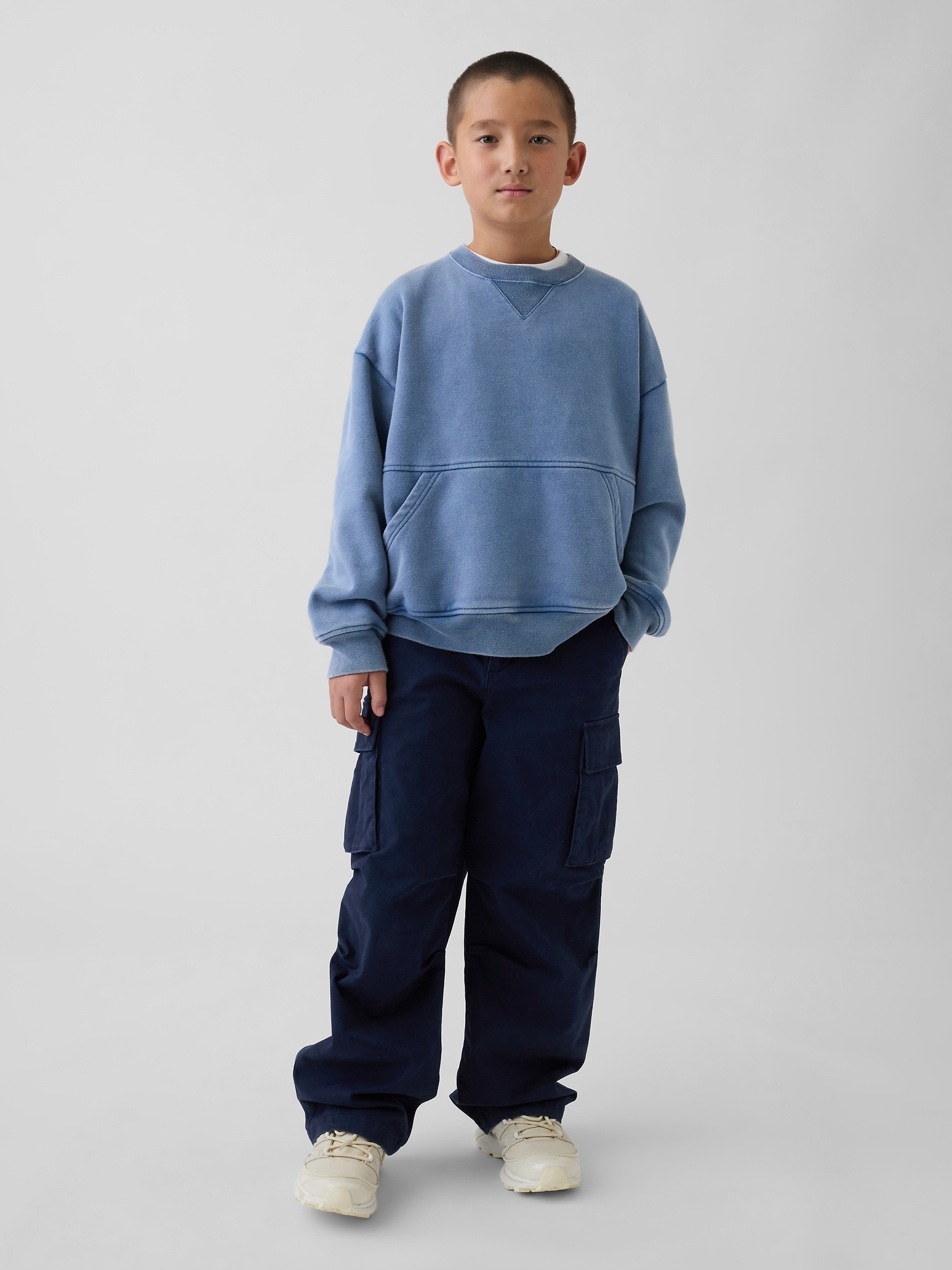 Детские толстовки Gap VintageSoft Relaxed Crew, цвет: Cornflower — фото 4