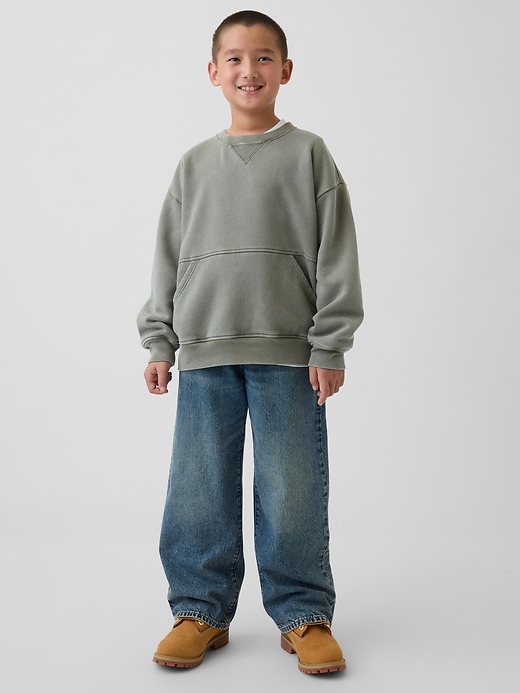 Image number 4 showing, Kids VintageSoft Relaxed Crewneck Pocket Sweatshirt