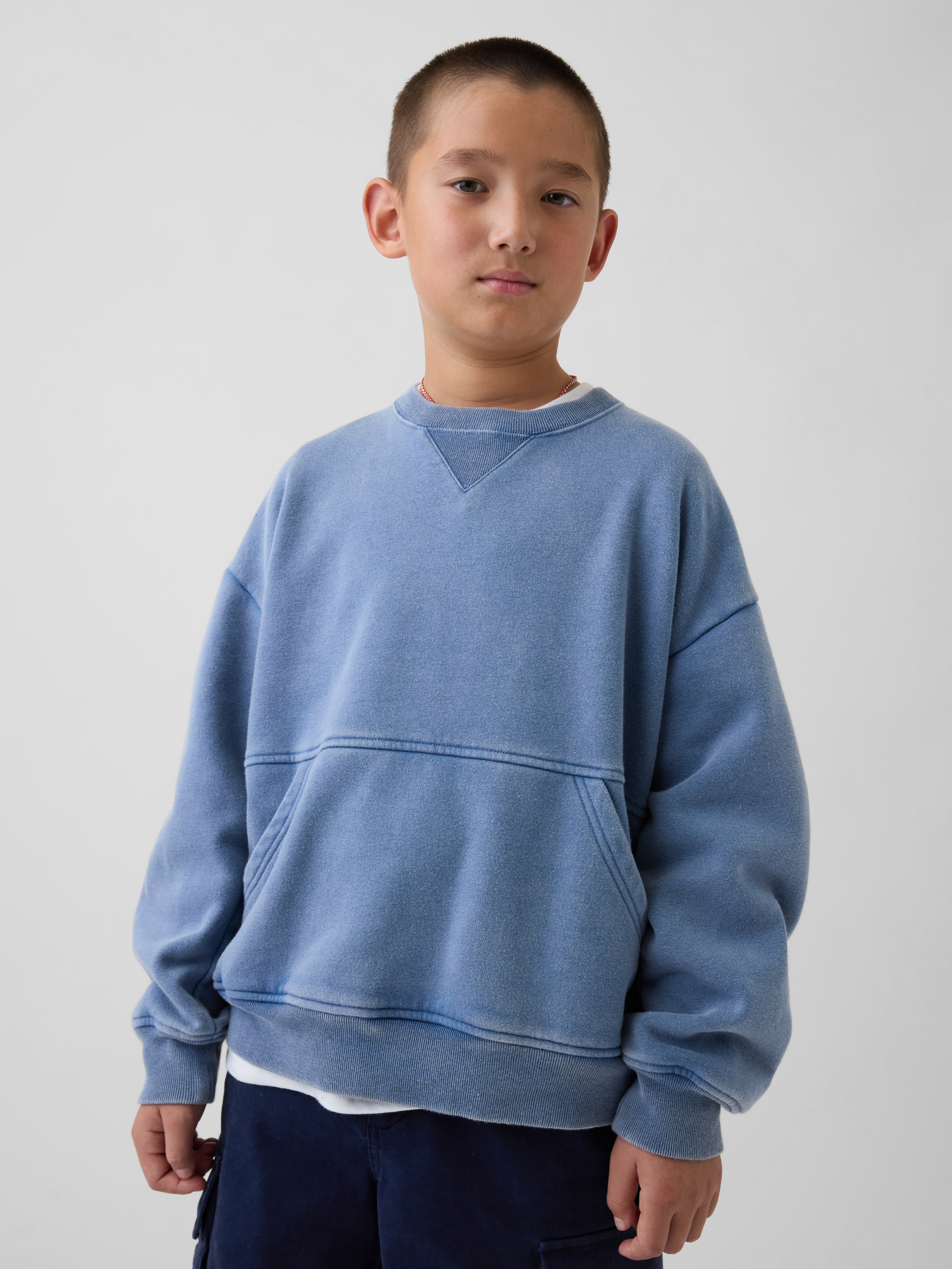 Kids VintageSoft Relaxed Crewneck Pocket Sweatshirt