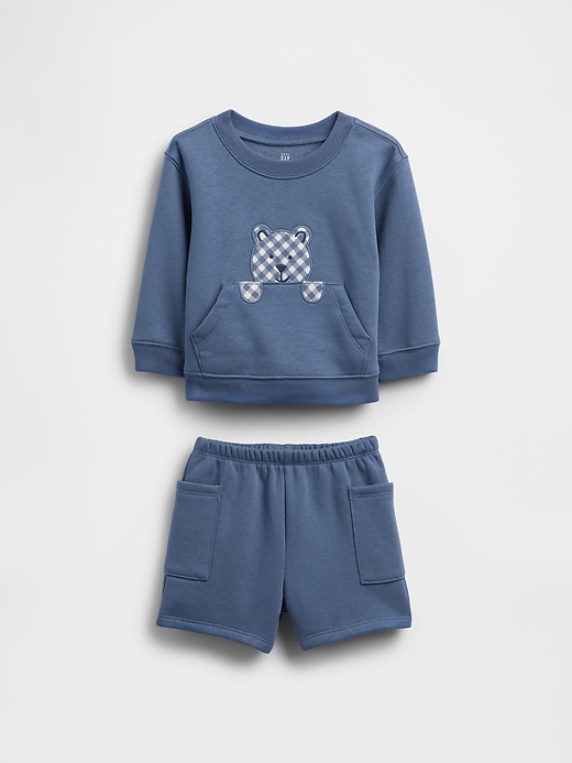 Image number 1 showing, Baby VintageSoft Bear Pocket Outfit Set