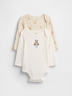 Baby Organic Cotton Brannan Bear Bodysuit (2-Pack)