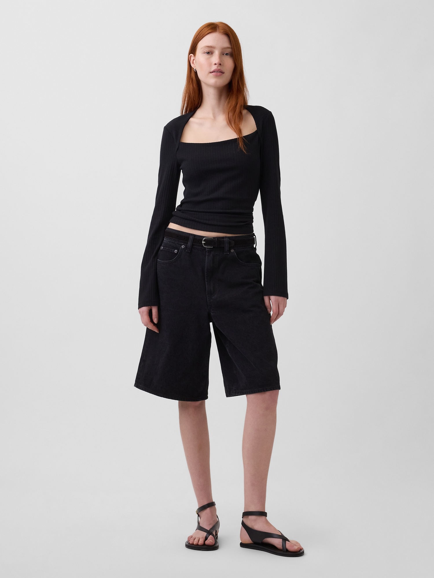 Modern Rib Envelope-Neck Top