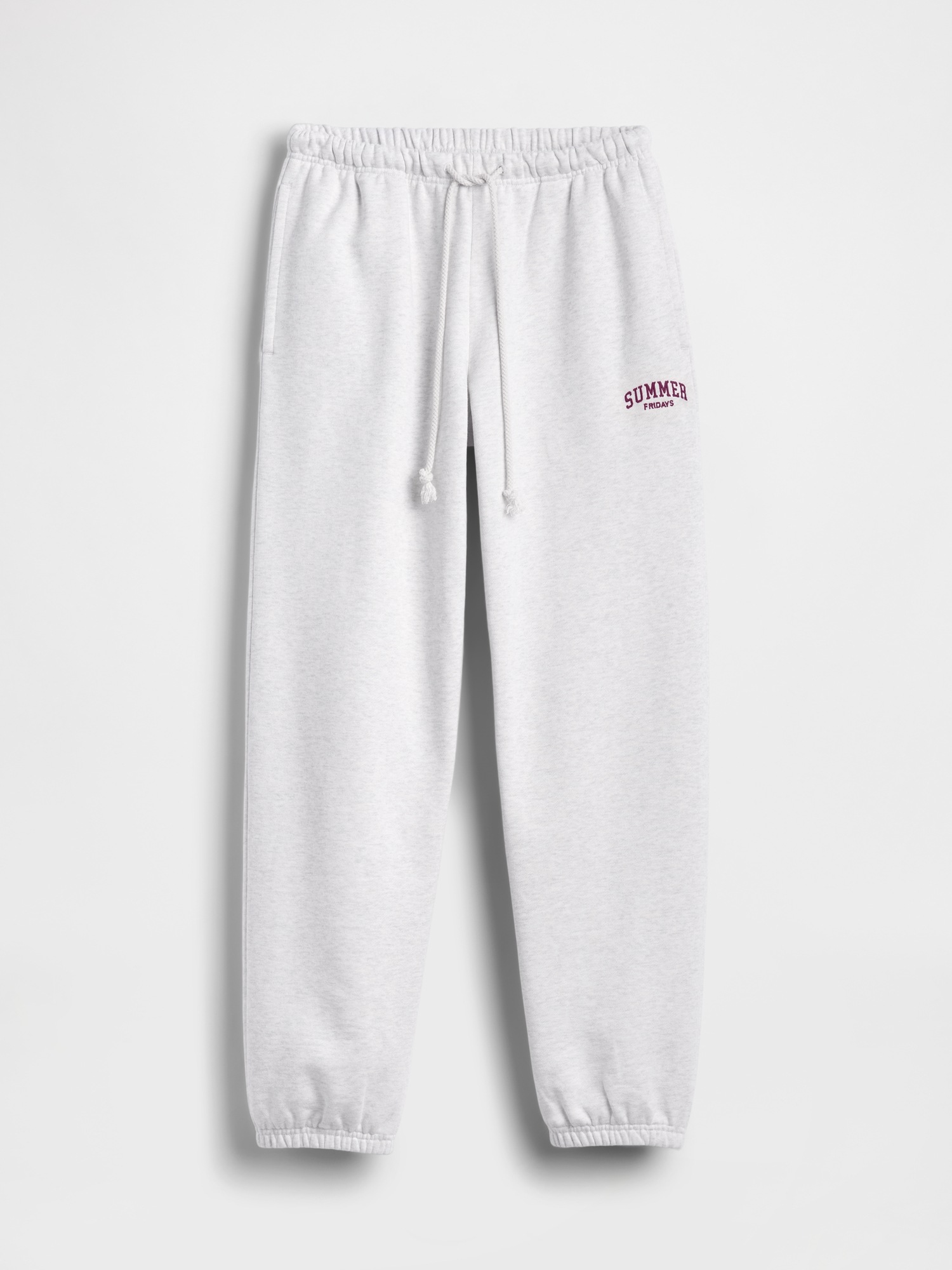 Женские брюки Gap × Summer Fridays Heavyweight Relaxed Logo, цвет: Бледный меланжевый серый — фото 6