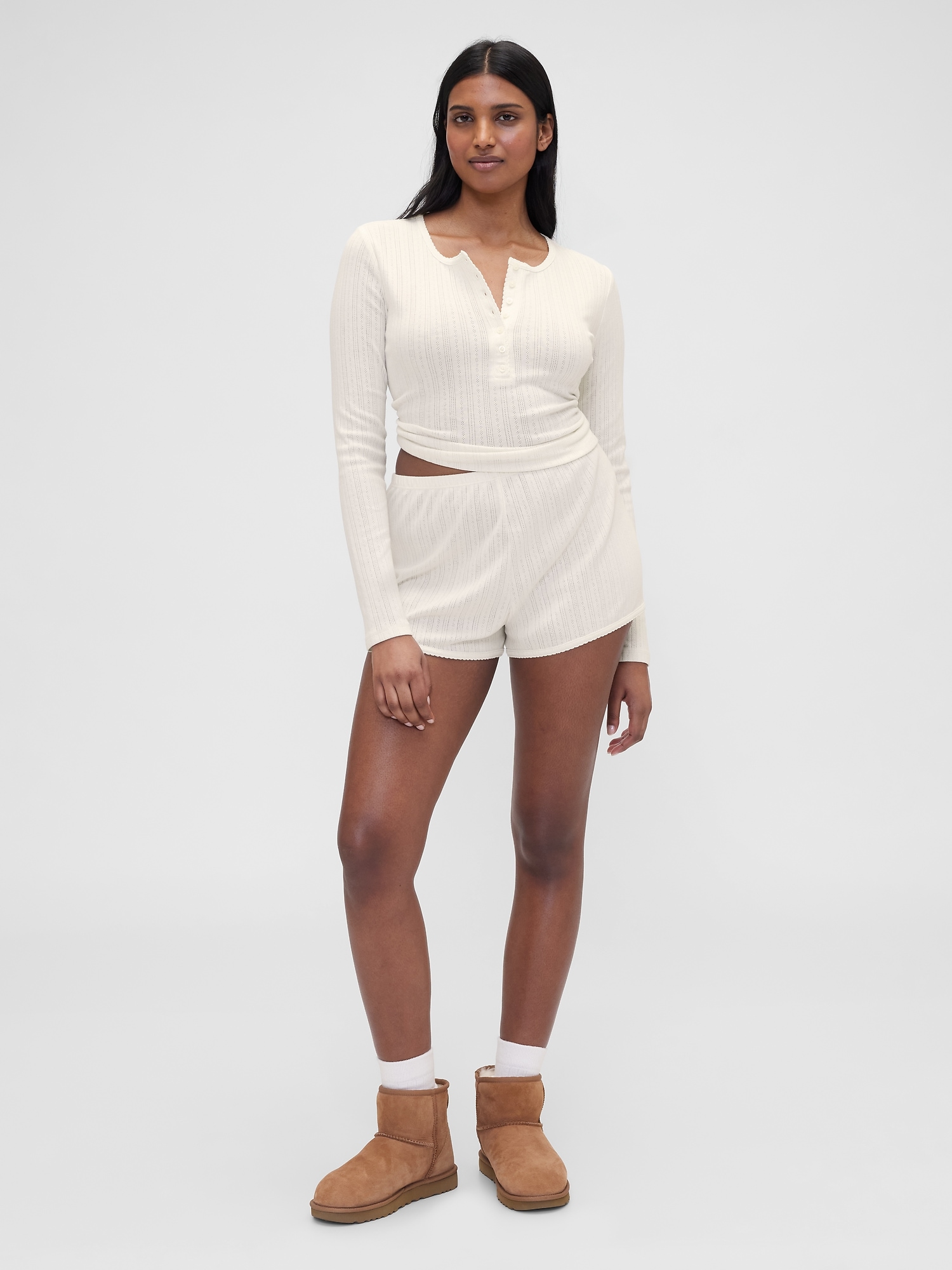 Gap × Summer Fridays Pointelle Henley PJ Top