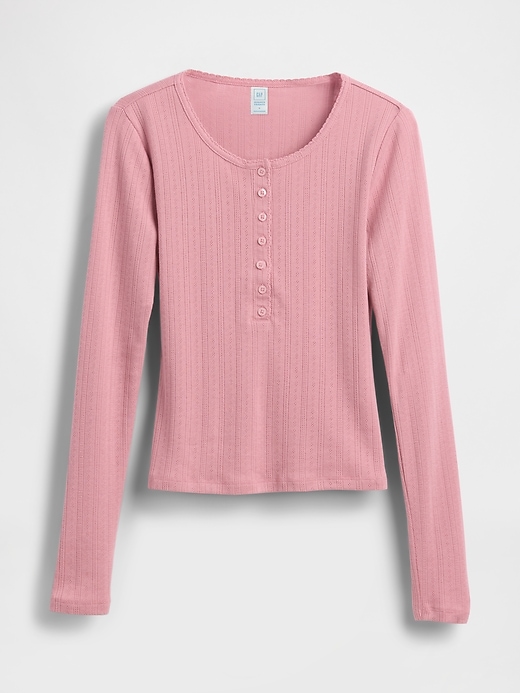 Image number 6 showing, Gap × Summer Fridays Pointelle Henley PJ Top