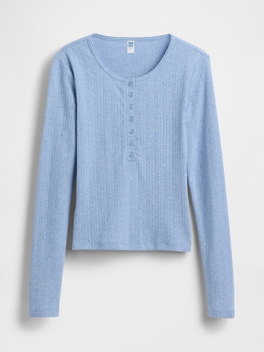 Image number 5 showing, Gap × Summer Fridays Pointelle Henley PJ Top