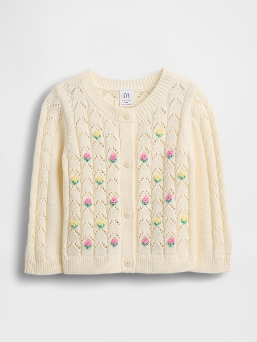 Image number 1 showing, Baby Floral Pointelle Cardigan