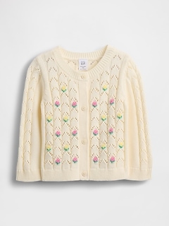 Baby Floral Pointelle Cardigan