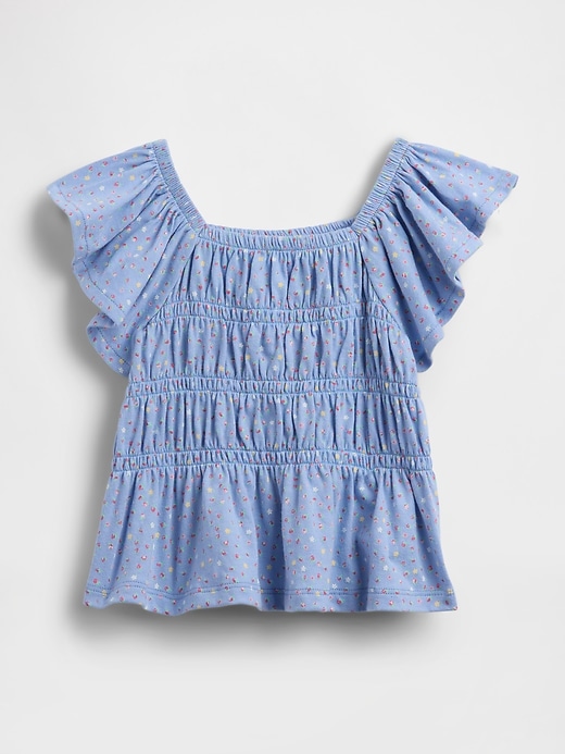 Image number 1 showing, Baby & Toddler Smocked Flutter-Sleeve Top