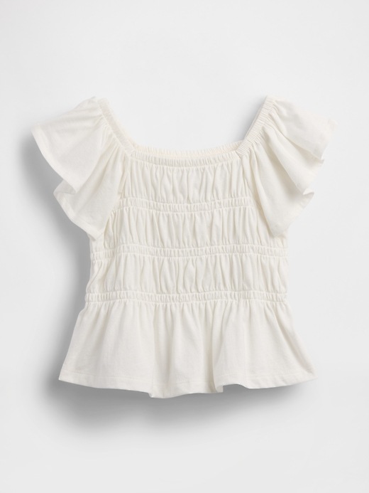 Image number 1 showing, Baby & Toddler Smocked Flutter-Sleeve Top