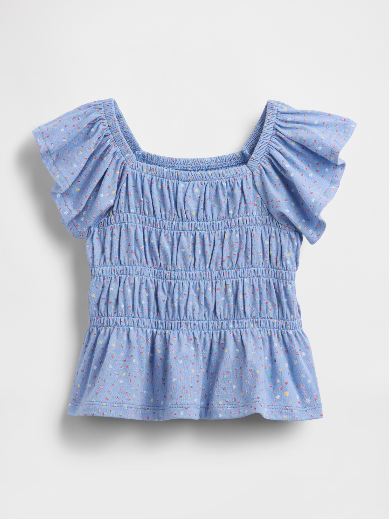Топ Gap Smocked Flutter-Sleeve Top для малышей, цвет: Синий — фото 2