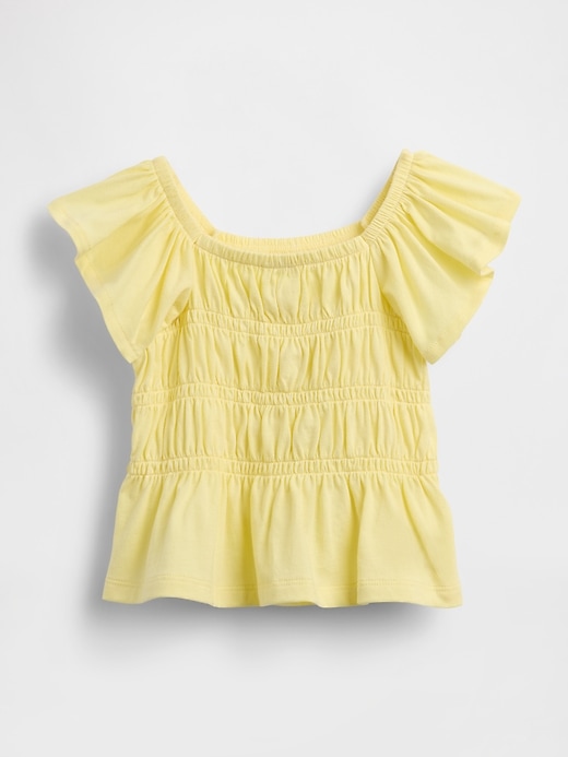 Image number 2 showing, Baby & Toddler Smocked Flutter-Sleeve Top