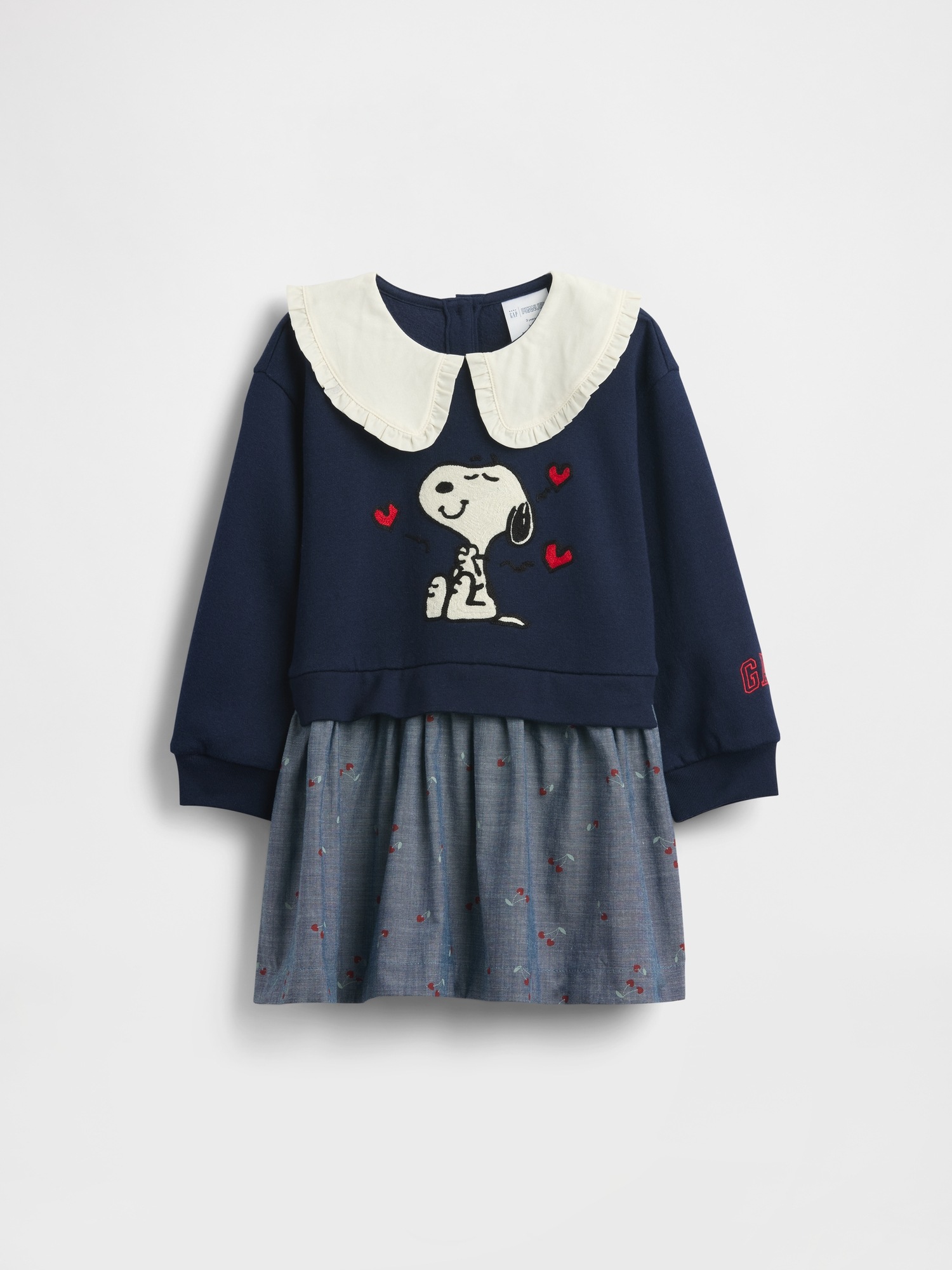 Детские платья Gap Baby & Toddler Snoopy Ruffle Collar Sweatshirt Dress — фото 2