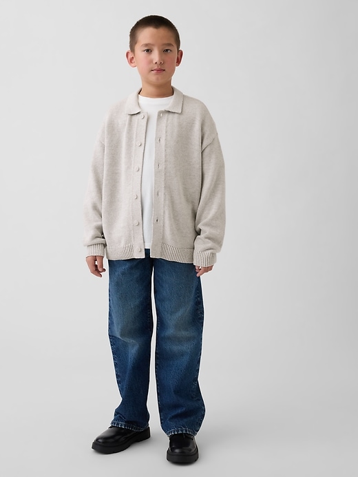 Image number 4 showing, Kids Relaxed Polo Cardigan Sweater