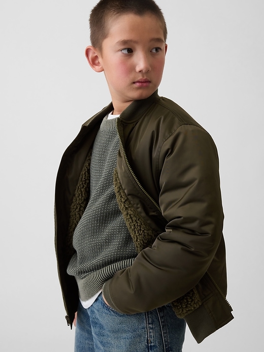 Image number 6 showing, Kids Satin Bomber Jacket