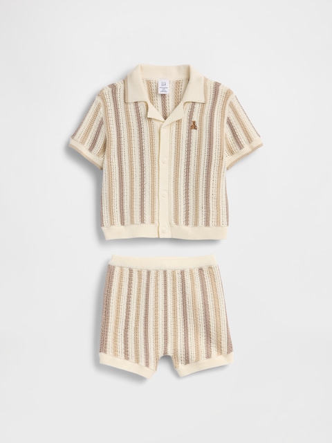 Baby Crochet Stripe Outfit Set