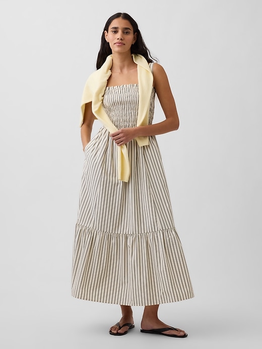 Image number 6 showing, Poplin Smocked Bodice Maxi Dress