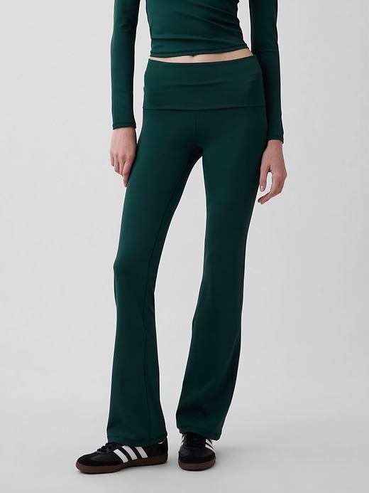 Image number 2 showing, GapFit Smooth Foldover Mini Flare Leggings