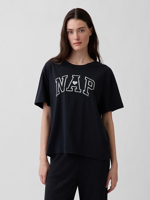 Image number 1 showing, Organic Cotton Oversized NAP Logo PJ T-Shirt