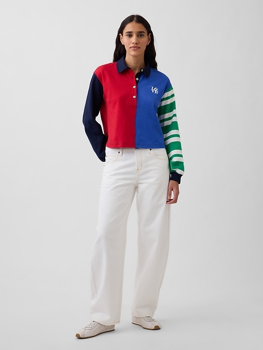 Image number 2 showing, Robert Indiana LOVE Crop Rugby Shirt