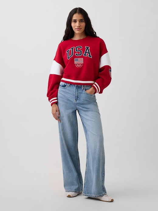 Image number 2 showing, Team USA Oversized Crop Sweatshirt