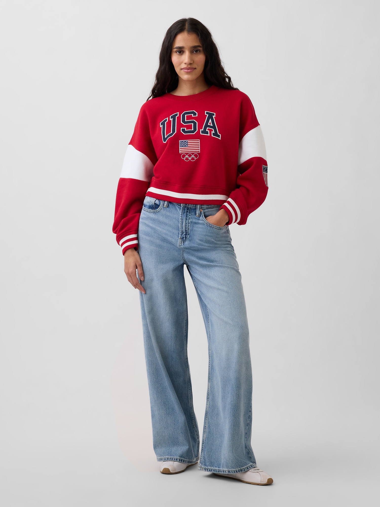 Team USA Oversized Crop Sweatshirt