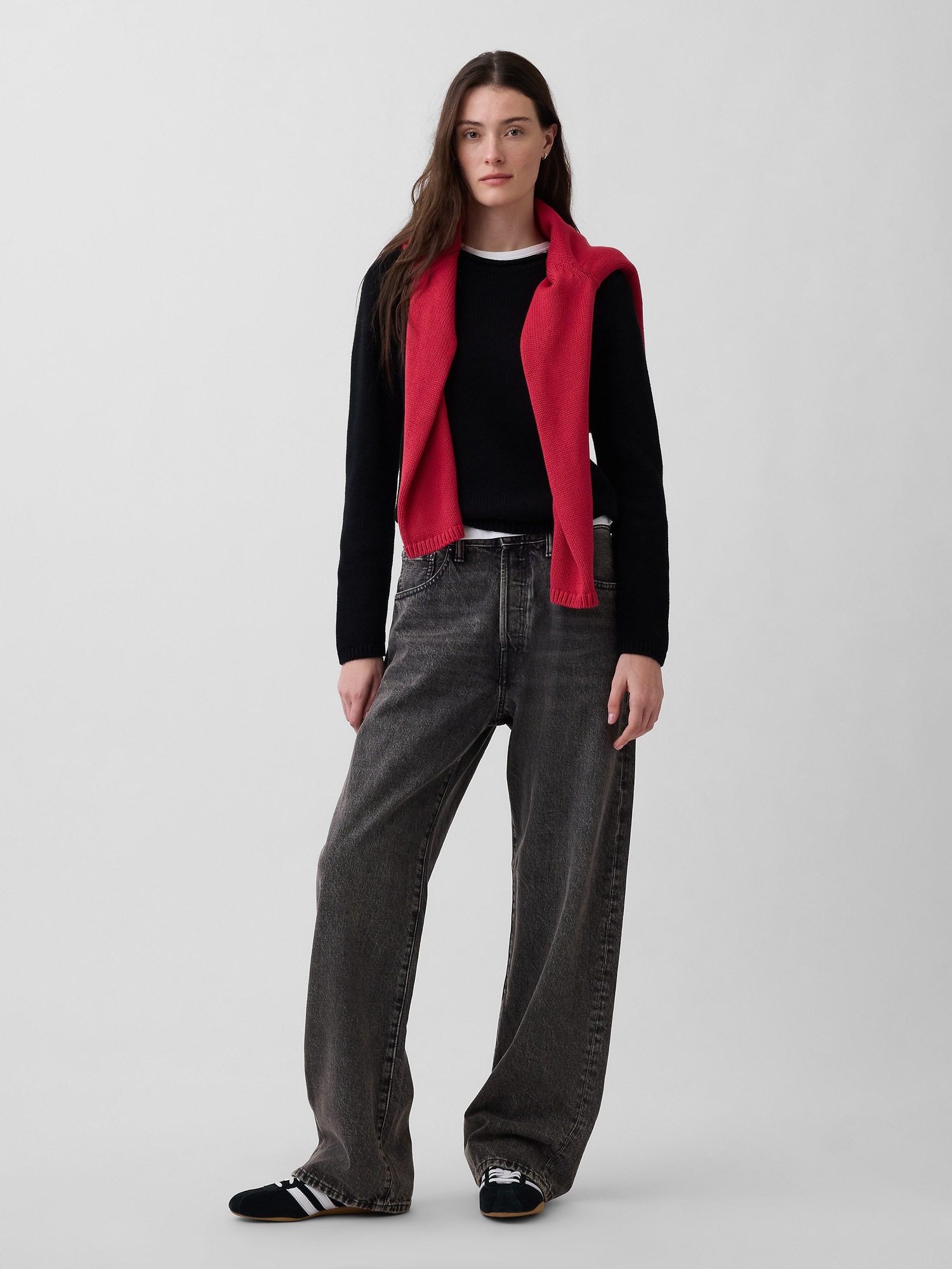 Женский свитер Gap 100% Cotton Rollneck, цвет: Чёрный — фото 2