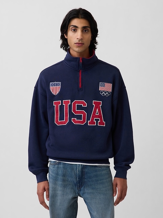 Image number 1 showing, Adult Team USA Heavyweight Quarter-Zip Pullover