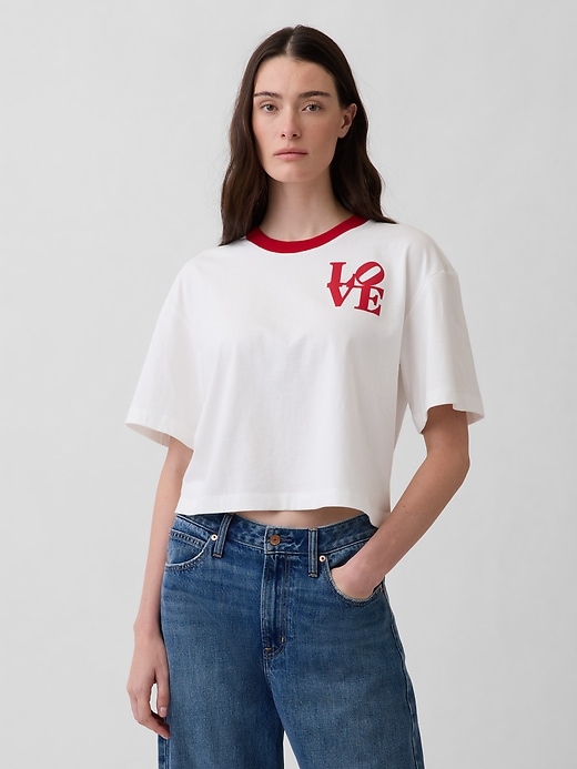 Image number 1 showing, Robert Indiana LOVE Crop T-Shirt