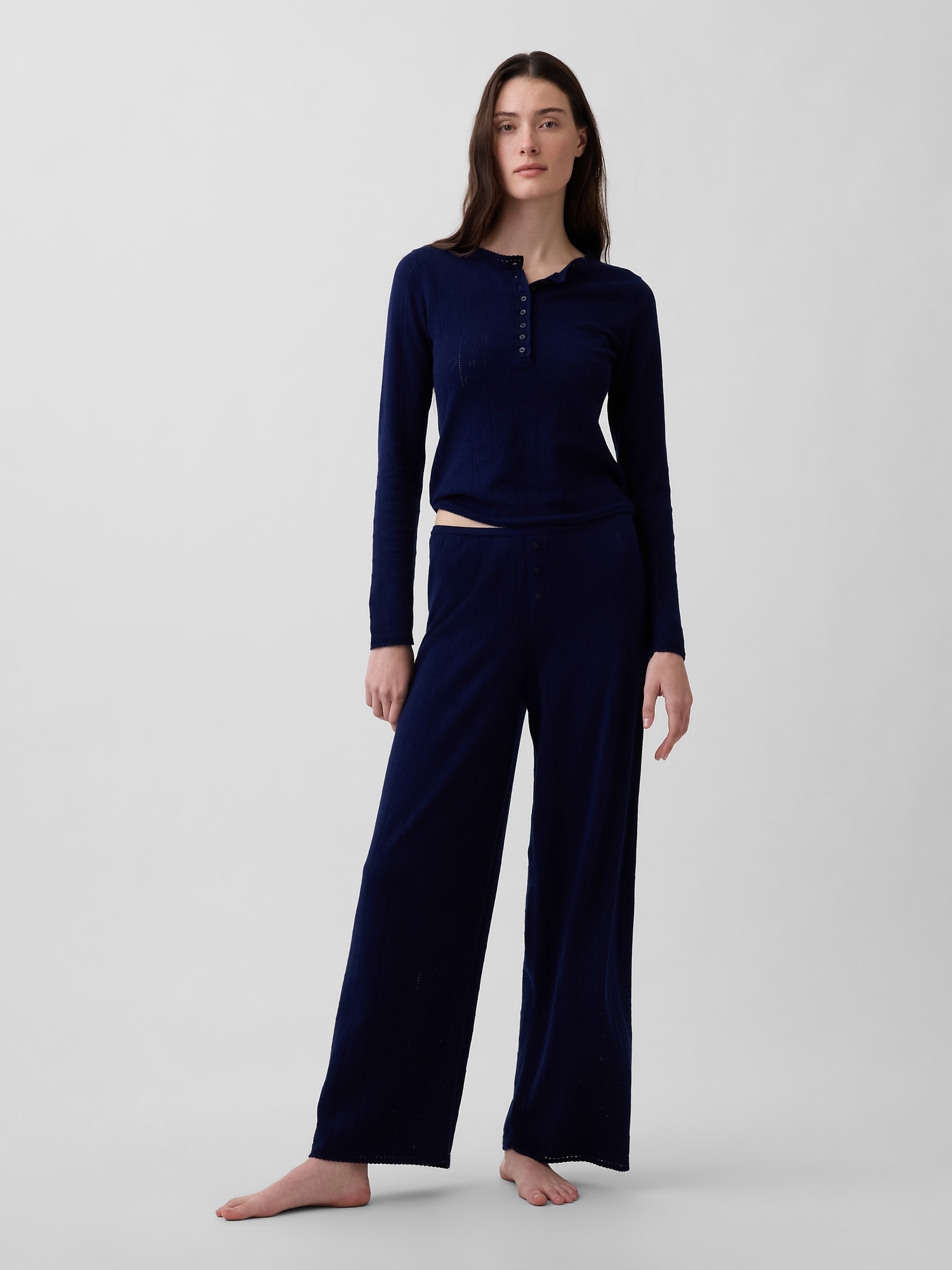 Lightweight CashSoft Pointelle Heart PJ Pants