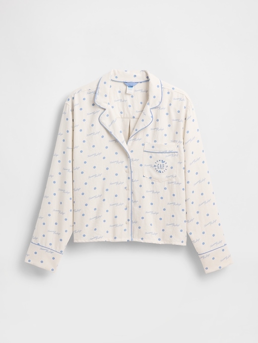 Image number 7 showing, Gap × Summer Fridays Relaxed Flannel Dotted PJ Shirt