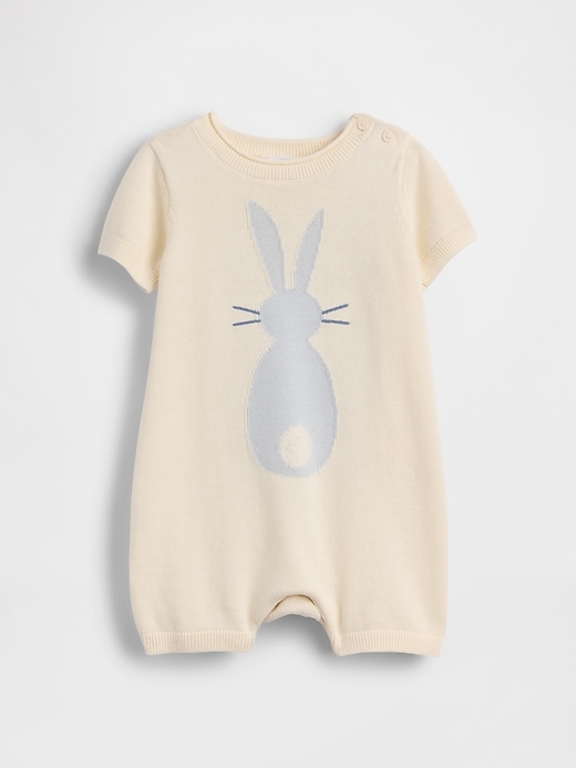 Image number 1 showing, Baby Bunny Sweater Shorty One-Piece