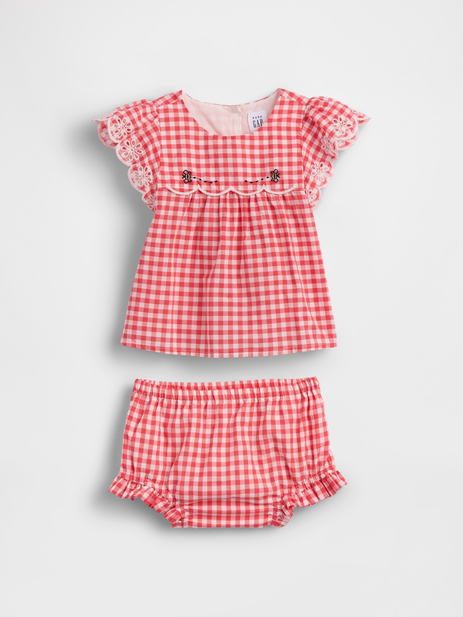 Baby Eyelet Gingham Outfit Set