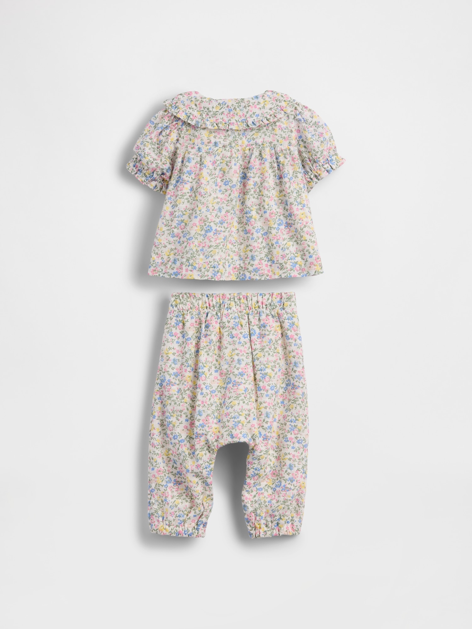 Baby Ruffle Puff-Sleeve Outfit Set