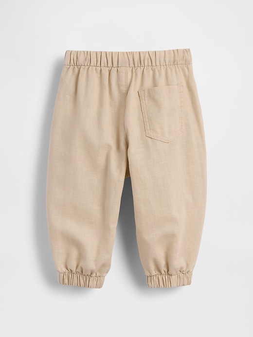 Image number 2 showing, Baby Linen-Cotton Pull-On Barrel Pants