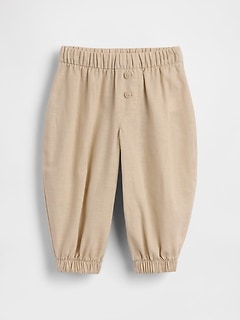 Baby Linen-Cotton Pull-On Barrel Pants