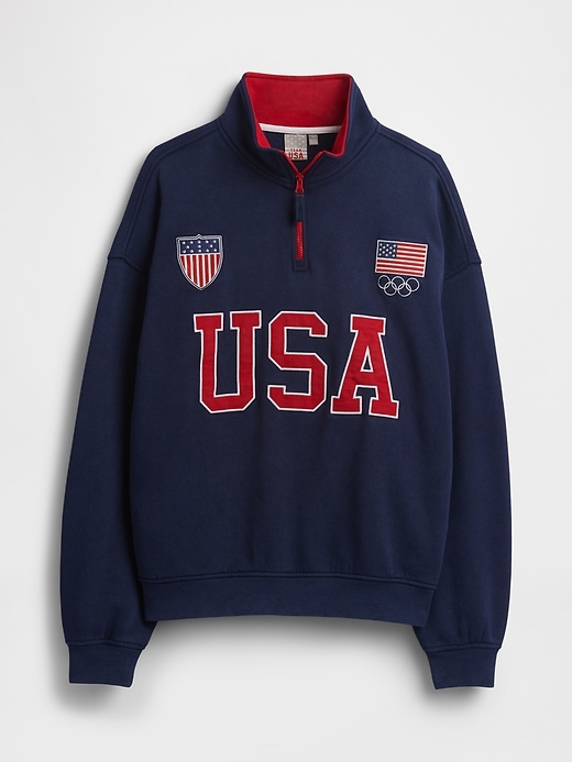 Image number 7 showing, Adult Team USA Heavyweight Quarter-Zip Pullover